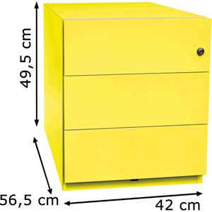 Produktbild für Rollcontainer Bisley Note, aus Metall, gelb
