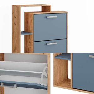 Produktbild für Schuhschrank Vicco Orlando, eiche / blau