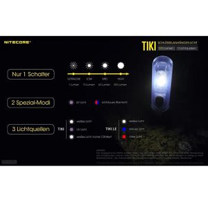 Produktbild für Taschenlampe Nitecore Tiki, LED, aufladbar