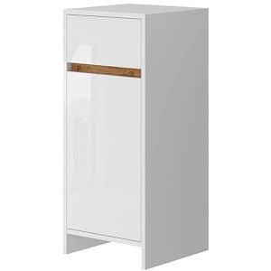 Badschrank Vicco Detmold, hochglanz weiß