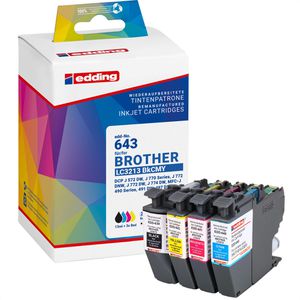 Tinte Edding EDD-643 für Brother LC-3213VAL Value Pack