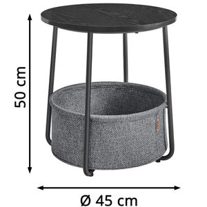 Produktbild für Beistelltisch Vasagle LET223B01, ebenholzschwarz / grau