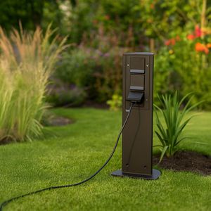 Produktbild für Gartensteckdose Gira 1341 28, anthrazit, anschraubbar