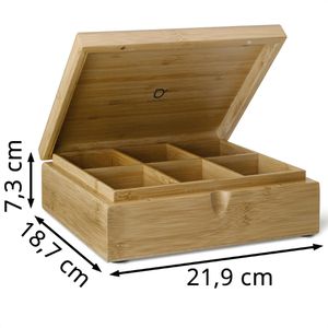 Produktbild für Teebox Bredemeijer TBC06BN, für Teebeutel, natur, aus Bambus