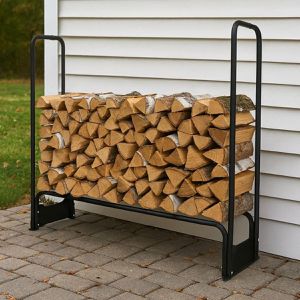 Produktbild für Kaminholzregal PROREGAL Chimera, mit Schutzplane, schwarz