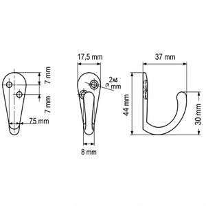 Produktbild für Garderobenhaken SO-TECH Sofia, 111504, edelstahloptik matt