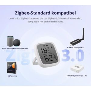 Produktbild für Thermo-Hygrometer Sonoff SNZB-02D, Zigbee, digital