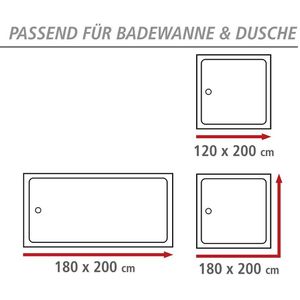 Produktbild für Duschvorhang Wenko Uni, 180 x 200 cm