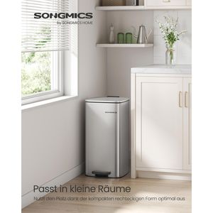 Produktbild für Mülleimer Songmics LTB593E01, metallicsilber