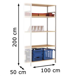 Produktbild für Anbauregal Manuflex RB1127, 5 Holzböden