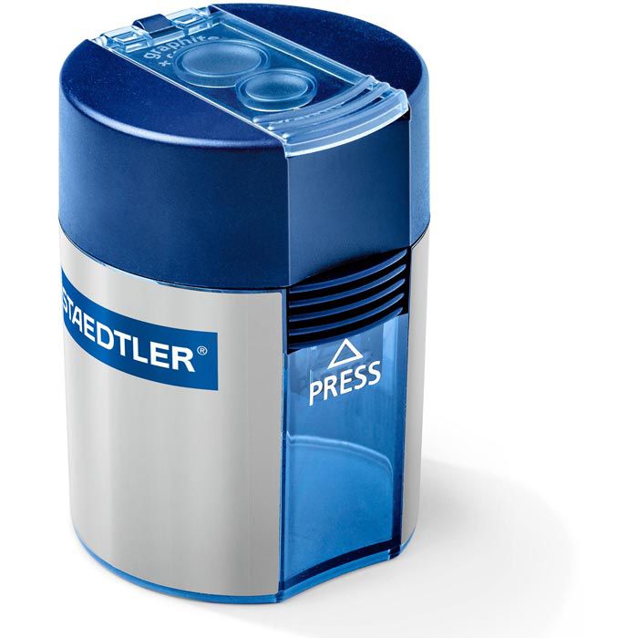 STAEDTLER 510 60KP50 Doppelspitzer für Bleistifte farblich sortiert, 50 Stück in Köcherpackung