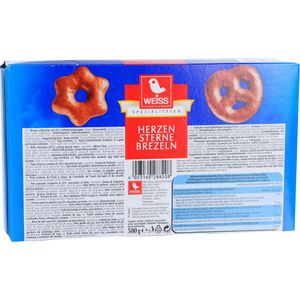 Produktbild für Lebkuchen Weiss Herzen Brezeln Sterne
