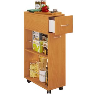 Nischenregal VCM Tusal, 916897, buche, mit Rollen