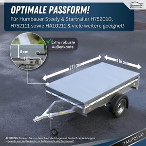 Produktbild für Anhänger-Plane Tarpofix FP9-GR, wasserdichte Flachplane