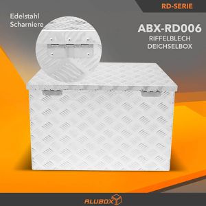 Produktbild für Deichselbox ALUBOX-Alukiste ABX-RD006, Aluminium Riffelblech