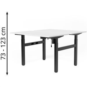 Schreibtisch FlexiSpot EH1B, Doppelarbeitsplatz, weiß/schwarz