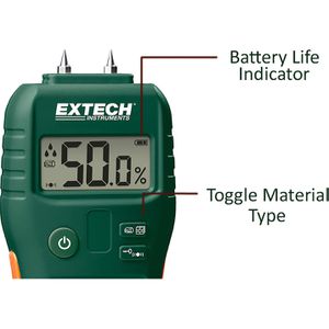 Produktbild für Feuchtemessgerät Extech MO55, LC-Display