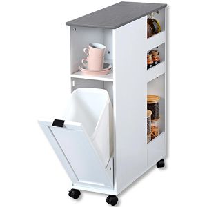 Produktbild für Nischenregal Kesper 24850, weiß, mit Rollen