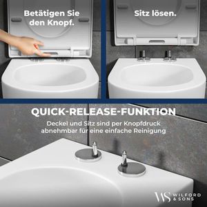 Produktbild für WC-Sitz Wilford&amp;Sons PREMIUM, oval, aus Duroplast