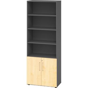 Produktbild für Kombischrank Hammerbacher Serie 9 Advanced, ahorn / graphit