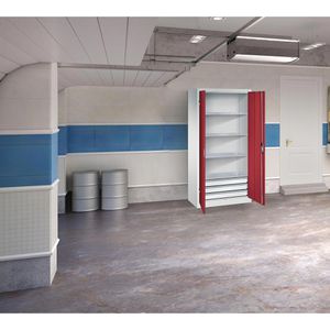 Produktbild für Werkzeugschrank CP-Möbel 8921-503, aus Metall, grau / rot
