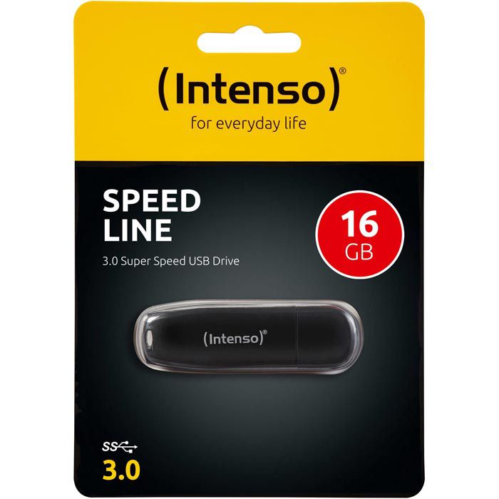 Intenso USB-Stick Speed Line, 16 GB, 235x, bis 35 MB/s, USB 3.0 ...