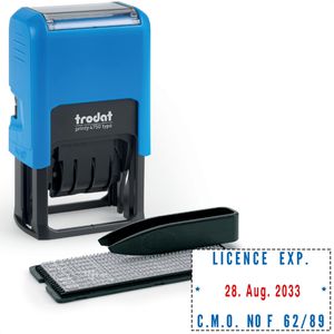 Produktbild für Datumstempel Trodat Printy 4750 Typo, rot/blau, selbstfärbend