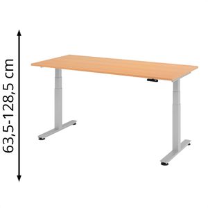 Schreibtisch Hammerbacher XDSM 19, buche / silber