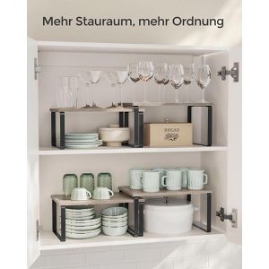 Produktbild für Küchenregal Songmics KCS022X02, graubraun, 4er Set