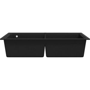 Produktbild für Spülbecken vidaXL 141675, Doppelbecken, schwarz