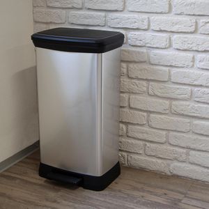 Produktbild für Mülleimer Curver Deco Bin Metallics, silber