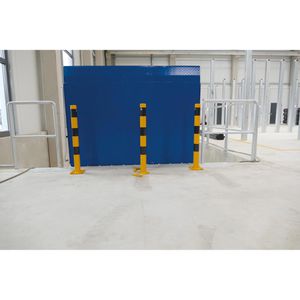 Produktbild für Absperrpfosten Schake 489APBG, schwarz/gelb, aus Metall