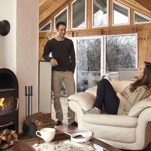 Produktbild für Kaminbesteck Relaxdays 10028775, aus Metall, schwarz, 4-teilig