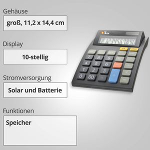 Produktbild für Taschenrechner TWEN J 1010 Solar