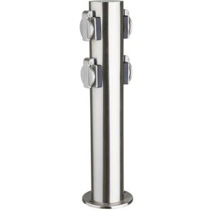 Gartensteckdose Heitronic Tokio, silber, anschraubbar