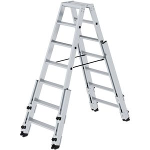 Produktbild für Stehleiter MUNK 42714, nivello-Leiterfüße, beidseitig begehbar