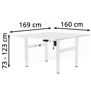 Produktbild für Schreibtisch FlexiSpot EH1W, Doppelarbeitsplatz, weiß / weiß