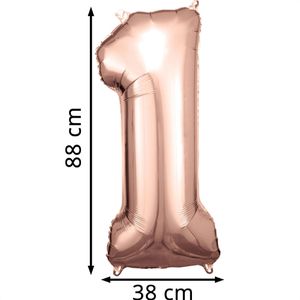 Produktbild für Luftballons Amscan 9906276, Riesenzahl 1, rose