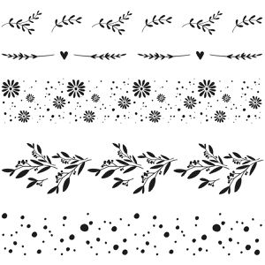 Produktbild für Motivstempel Rayher Clear Stamps Blumenmotive, aus Kunststoff