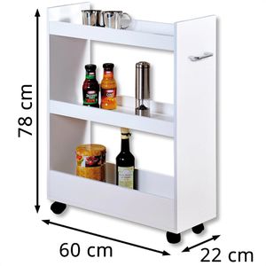 Produktbild für Nischenregal Kesper 24852, weiß, mit Rollen