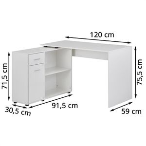 Produktbild für Schreibtisch Wohnling WL5.305, weiß