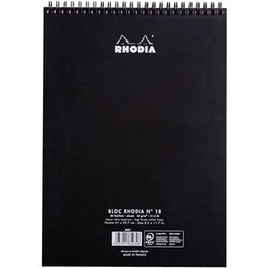 Produktbild für Notizblock Rhodia 185039C, dotpad, schwarz, A4