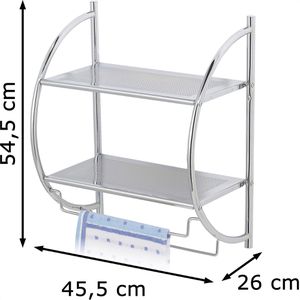 Produktbild für Badregal Wenko Pescara 15173100, aus Edelstahl, verchromt