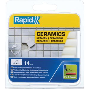 Rapid Heißklebesticks Keramik, weiß, Ø 12mm, Länge 94mm, 14 Sticks