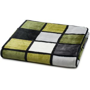 Produktbild für Kuscheldecke Gözze Antigua Cashmere Feeling, grün/grau/weiß