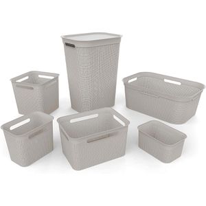 Produktbild für Wäschekorb Rotho Brisen, cappuccino, mit 4 Griffen