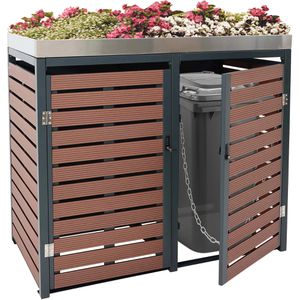 Mülltonnenbox Mendler HWC-K14, WPC/Metall