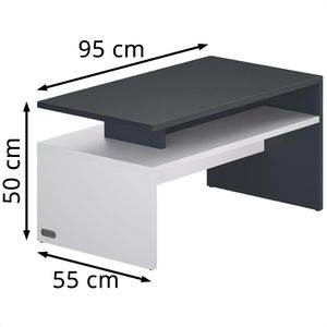 Produktbild für Couchtisch CASARIA Sacramento, aus Holz, anthrazit / weiß