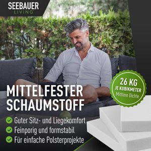 Produktbild für Schaumstoff Seebauer-Living Light RG 26/40, weich