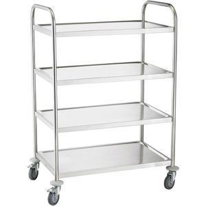 Servierwagen Böttcher-AG silber, aus Edelstahl